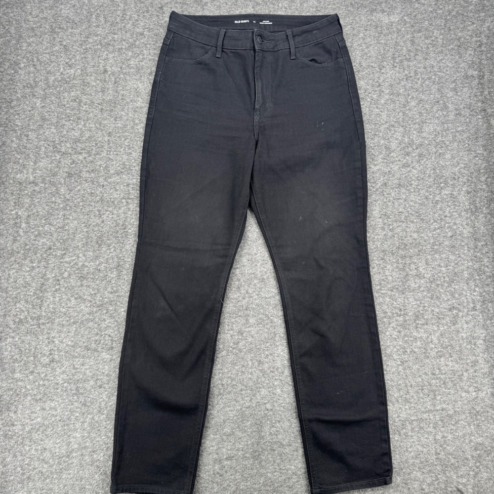 Old Navy High-Rise Wow Straight Black Jeans Size 10 Stretch Denim Pants